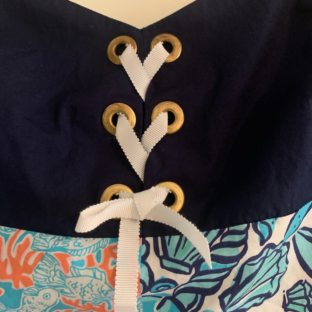 Lilly Pulitzer Rilee Dress Multi Sailor Patch Size 6 - Picture 4 of 7